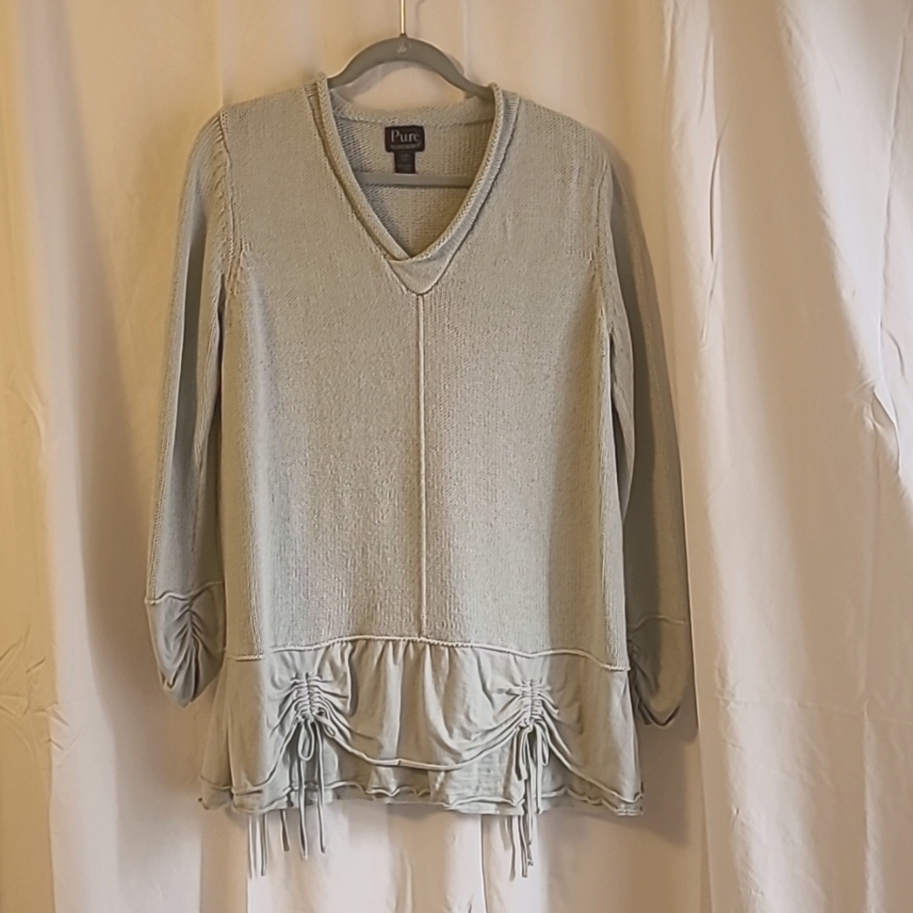 Pure handknit sweater, S/M, light blue.